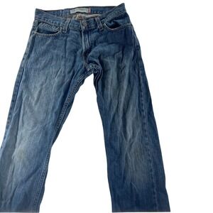 Slim Straight Jeans Blue Denim‎ Pants Mens
